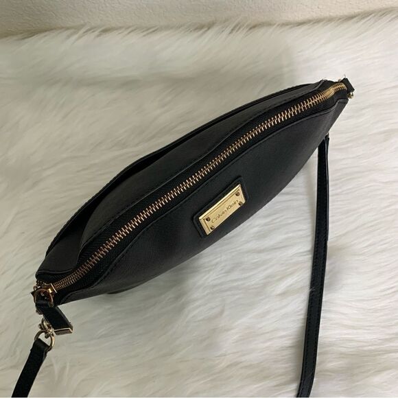 Calvin Klein Black Saffiano Top Zip Chain Crossbody Bag - Picture 8 of 12